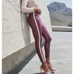 Lascana Burgundy Faux Leather Leggings Size 8/10